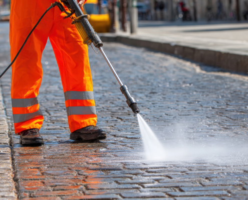 High rise pressure washing